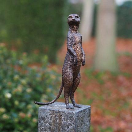 Bronzen beeld Stokstaartje 28x9x14cm - Doika - Bronzen beeld - Doika - 5410807013328 - AN1332BR-B