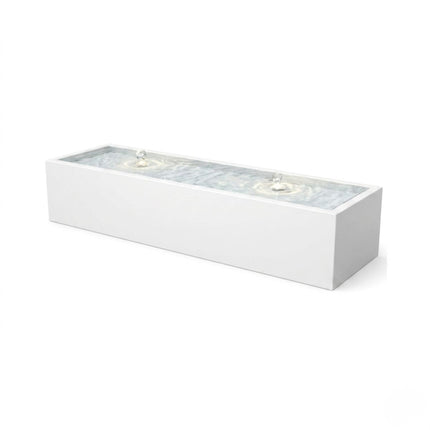 Langwerpige aluminium watertafel met fonteinen 200x60x40cm 39kg - Zuiver Wit (RAL 9010)