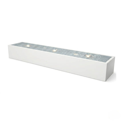 Langwerpige aluminium watertafel met fonteinen 300x60x40cm 57kg - Zuiver Wit (RAL 9010)
