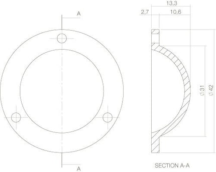 Intersteel Afdekplaatje voordeurknop messing ongelakt - Doika - Afdekrozetten - Intersteel - 8714186292150 - 10,397,500