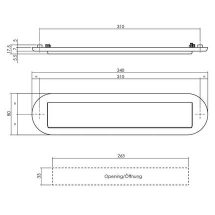 Intersteel Brievenbus ovaal met klep/regenrand rvs geborsteld - Doika - Briefplaat - Intersteel - 8714186153888 - 35,400,011