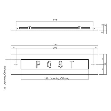 Intersteel Brievenbus rechthoekig met geveerde klep messing getrommeld - Doika - Briefplaat - Intersteel - 8714186562239 - 11,400,022