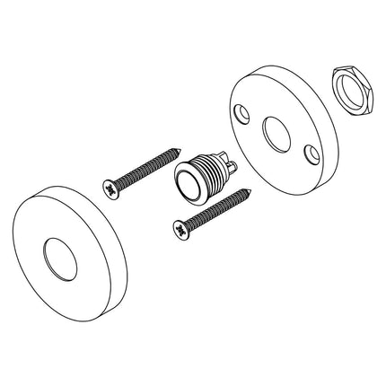 Intersteel Deurbel rond verdekt ø53x10 rvs geborsteld - Doika - Deurbellen - Intersteel - 8714186054796 - 35,399,040