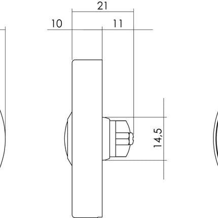 Intersteel Deurbel rond verdekt ø53x10 rvs/mat zwart - Doika - Deurbellen - Intersteel - 8714186400821 - 23,399,040