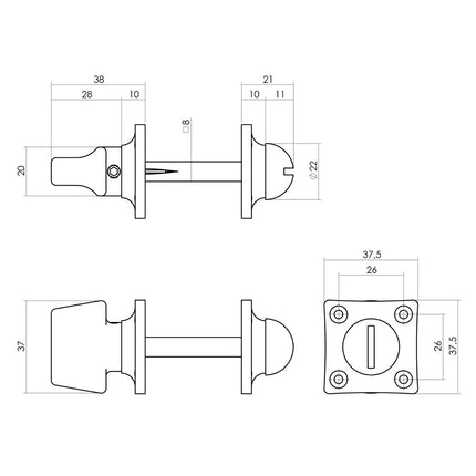 Intersteel Deurbeslag set toiletslot 63/8 rvs met deurkruk Ton basic en WC - sluiting nikkel - Doika - Deurbeslag sets - Intersteel - 8714186634967 - 18,023,799