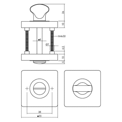 Intersteel Deurbeslag set toiletslot 63/8mm wit met deurkruk Hera en WC - sluiting wit - Doika - Deurbeslag sets - Intersteel - 8714186634875 - 27,171,399