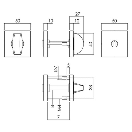 Intersteel Deurbeslag set toiletslot 63/8mm zwart met deurkruk Denham en WC - sluiting zwart - Doika - Deurbeslag sets - Intersteel - 8714186634684 - 23,005,999