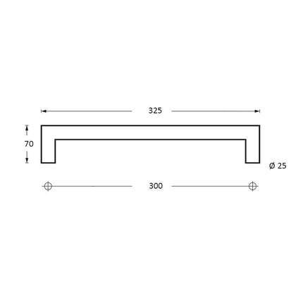 Intersteel Deurgreep 325 mm recht - 90° rvs geborsteld - Doika - Deurgrepen - Intersteel - 8714186334706 - 35,433,611