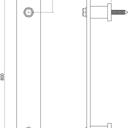 Intersteel Deurgreep 800 x 40 mm rvs geborsteld - Doika - Schuifdeursystemen - Intersteel - 8714186448366 - 35,450,112