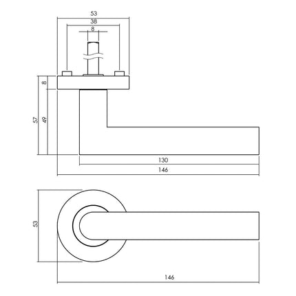 Intersteel Deurkruk Bastian op ronde rozet ø52x10mm wit - Doika - Deurkrukken op rozet - Intersteel - 8714186494028 - 27,169,302