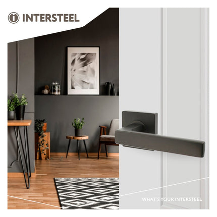 Intersteel Deurkruk Hera op vierkante rozet 55x55x10 mm antracietgrijs - Doika - Deurkrukken op rozet - Intersteel - 8714186539163 - 29,171,302