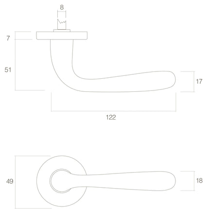 Intersteel Deurkruk Jupiter op rozet messing gelakt - Doika - Deurkrukken op rozet - Intersteel - 8714186055991 - 13,019,502