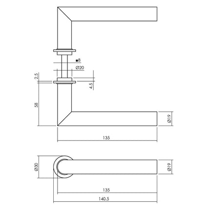 Intersteel Deurkruk Jura met minimalistische rozet - Doika - Deurkrukken op rozet - Intersteel - 8714186518809 - 23,092,002