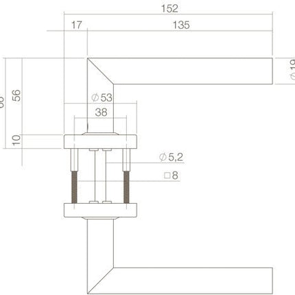 Intersteel Deurkruk Jura op rozet mat zwart - Doika - Deurkrukken op rozet - Intersteel - 8714186400555 - 23,058,302