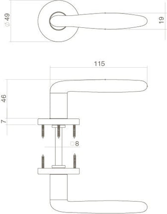 Intersteel Deurkruk Phobos op rozet nikkel mat - Doika - Deurkrukken op rozet - Intersteel - 8714186089279 - 19,020,002