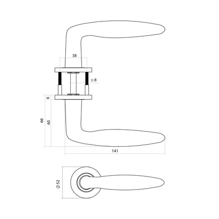 Intersteel Deurkruk Q 03 op rozet verdekt ø52x6mm PVD brons - Doika - Deurkrukken op rozet - Intersteel - 8714186695234 - 1,343,102,302