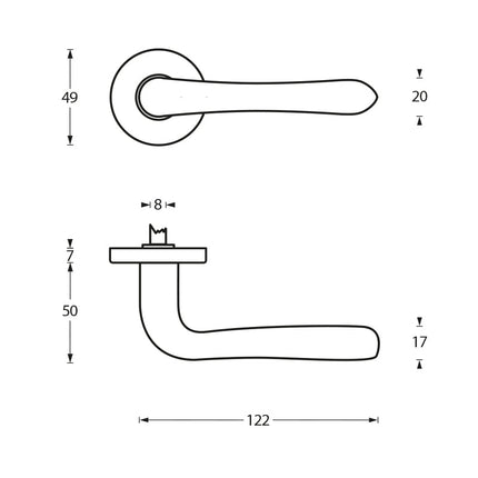 Intersteel Deurkruk Saturnus op rozet chroom mat - Doika - Deurkrukken op rozet - Intersteel - 8714186090602 - 17,019,802