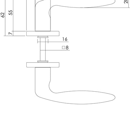 Intersteel Deurkruk Sigaar op rozet chroom mat - Doika - Deurkrukken op rozet - Intersteel - 8714186068267 - 17,019,902