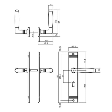 Intersteel Deurkruk Ton Basic met schild sleutelgat 56mm nikkel - Doika - Deurkrukken op schild - Intersteel - 8714186489482 - 18,023,824