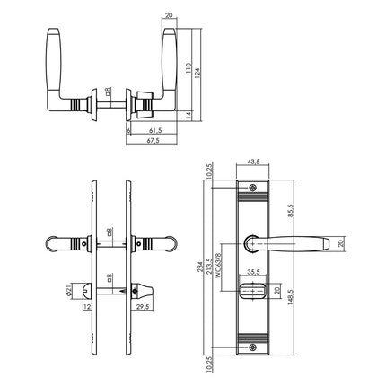 Intersteel Deurkruk Ton Basic met schild WC63/8mm nikkel - Doika - Deurkrukken op schild - Intersteel - 8714186490129 - 18,023,865