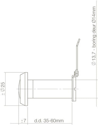 Intersteel Deurspion 180° kijkhoek chroom - Doika - Deurcamera's en - spionnen - Intersteel - 8714186384787 - 16,405,530