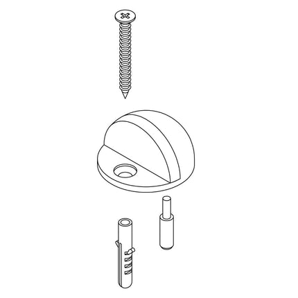 Intersteel Deurstop bolrond rvs geborsteld - Doika - Deurstoppers - Intersteel - 8714186127032 - 35,442,090