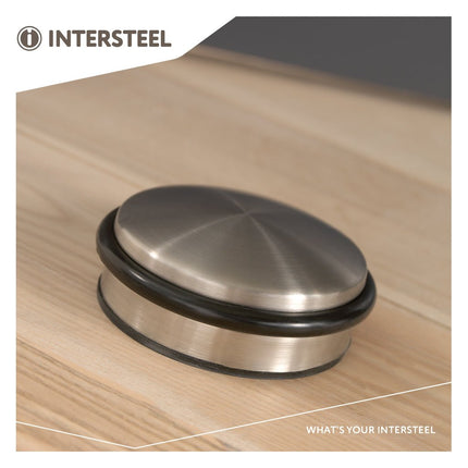 Intersteel Deurstop Rondo 90x43 rvs geborsteld - Doika - Deurstoppers - Intersteel - 8714186126400 - 35,442,170