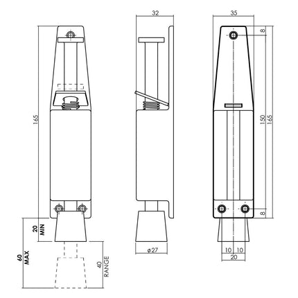 Intersteel Deurvastzetter 180 mm rvs geborsteld - Doika - Deurvastzetters - Intersteel - 8714186072141 - 35,444,000