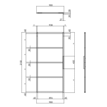 Intersteel DIY - schuifdeur Cubo zwart incl. matglas 2150x980x28mm + zwart ophangsysteem Basic Top - Doika - DIY - schuifdeuren - Intersteel - 8714186539057 - 23,491,503