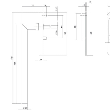 Intersteel Hef - /schuifdeurbeslag hoek profielcilindergat rvs geborsteld - Doika - Hef - en schuifdeurbeslag - Intersteel - 8714186083949 - 35,450,061