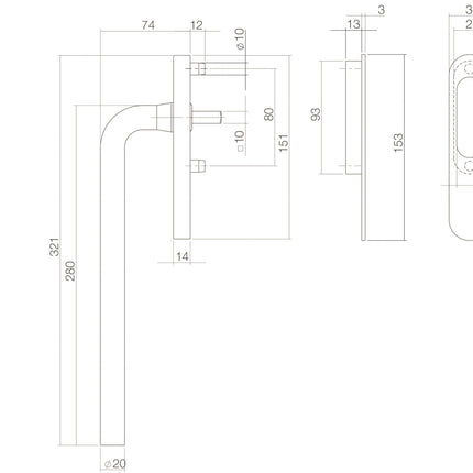 Intersteel Hef - /schuifdeurbeslag recht blind rvs geborsteld - Doika - Hef - en schuifdeurbeslag - Intersteel - 8714186083918 - 35,450,040