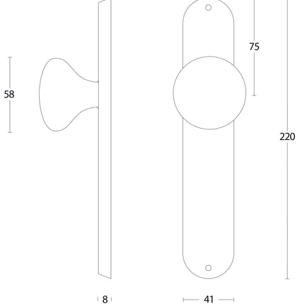 Intersteel Knop Paddenstoel op schild blind rvs geborsteld - Doika - Knoppen op schild - Intersteel - 8714186039694 - 35,269,511