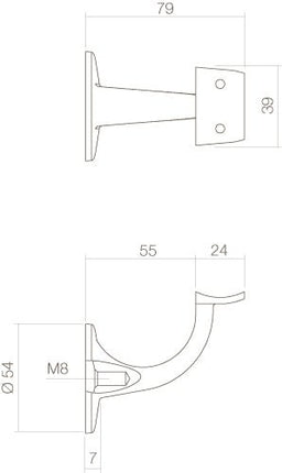 Intersteel Leuninghouder hol zadel opschroevend rvs geborsteld - Doika - Leuninghouders - Intersteel - 8714186104149 - 35,730,000