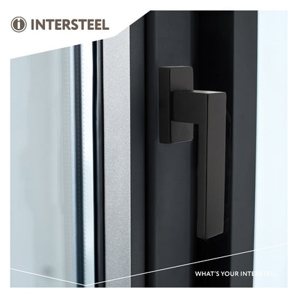 Intersteel Raamkruk Amsterdam op rechthoekige rozet zwart - Doika - Raamkrukken - Intersteel - 8714186562277 - 23,615,625