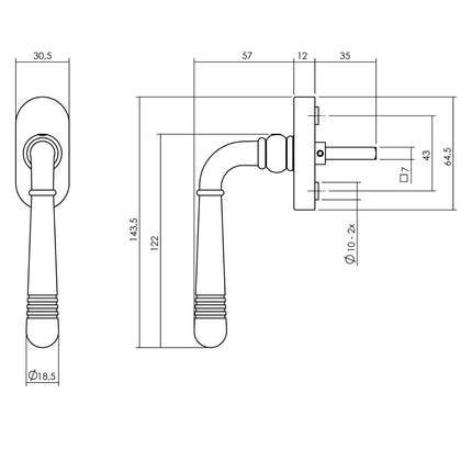 Intersteel Raamkruk Helena nikkel mat - Doika - Raamkrukken - Intersteel - 8714186314722 - 19,617,050