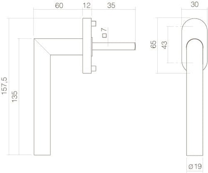 Intersteel Raamkruk Hoek 90° rvs geborsteld - Doika - Raamkrukken - Intersteel - 8714186058169 - 35,625,030