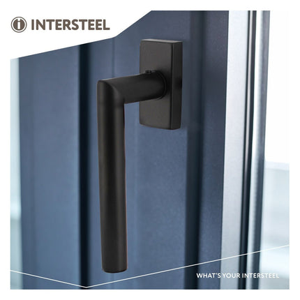 Intersteel Raamkruk Jura op rechthoekige rozet zwart - Doika - Raamkrukken - Intersteel - 8714186562284 - 23,615,615