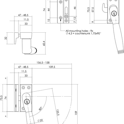 Intersteel Raamsluiting afsluitbaar SKG* rechts nikkel Ton 222/ebbenhout - Doika - Raamsluitingen - Intersteel - 8714186130674 - 0018.661651A