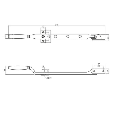 Intersteel Raamuitzetter Ton met stelpennen messing gelakt / ebbenhout - Doika - Raamuitzetters - Intersteel - 8714186473290 - 13,561,481