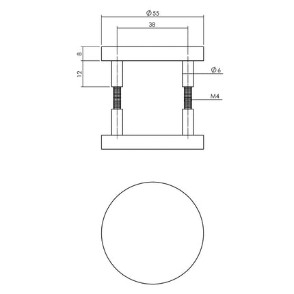 Intersteel Rozet blind ø55x8 mm aluminium zwart - Doika - Rozetten - Intersteel - 8714186492222 - 23,010,019