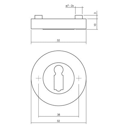 Intersteel Rozet met sleutelgat Ø52x10mm antracietgrijs - Doika - Rozetten - Intersteel - 8714186580752 - 29,347,686