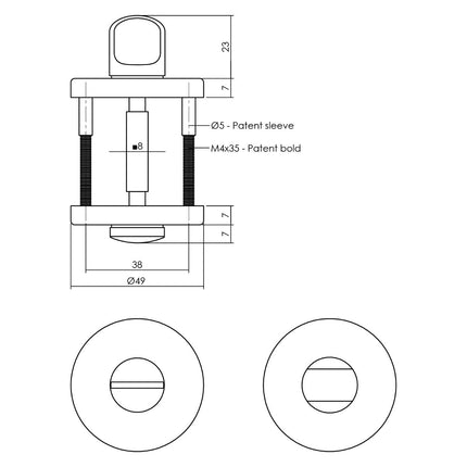 Intersteel Rozet met toilet - /badkamersluiting ø49x7 mm mat zwart - Doika - Rozetten - Intersteel - 8714186551073 - 23,317,460