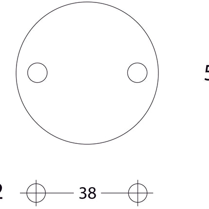 Intersteel Rozet rond plat 50 mm blind rvs geborsteld - Doika - Rozetten - Intersteel - 8714186044650 - 35,340,919