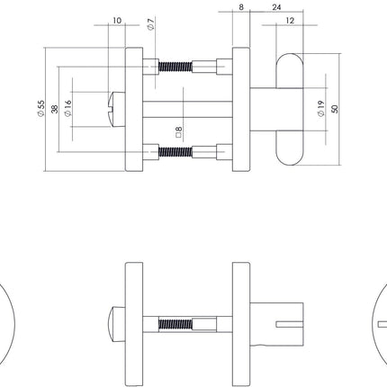 Intersteel Rozet toilet - /badkamersluiting kunststof rvs geborsteld - Doika - Rozetten - Intersteel - 8714186056424 - 35,346,460