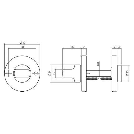 Intersteel Rozet toilet - /badkamersluiting rond verdekt nikkel - Doika - Rozetten - Intersteel - 8714186104231 - 18,318,660