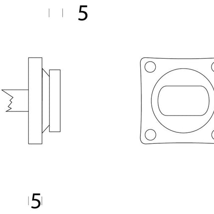 Intersteel Rozet toilet - /badkamersluiting vierkant nikkel mat - Doika - Rozetten - Intersteel - 8714186096994 - 19,318,360