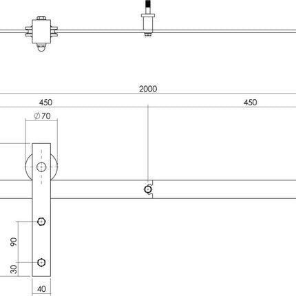 Intersteel Schuifdeursysteem Basic rvs geborsteld - Doika - Schuifdeursystemen - Intersteel - 8714186448007 - 35,450,101