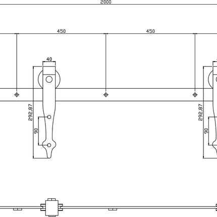 Intersteel Schuifdeursysteem Classic mat zwart - Doika - Schuifdeursystemen - Intersteel - 8714186447987 - 23,450,124