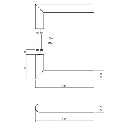 Intersteel Set achterdeurbeslag rond SKG*** met kerntrekbeveiliging rvs zwart - Doika - Achterdeurbeslag op rozet - Intersteel - 8714186540046 - 23,405,715