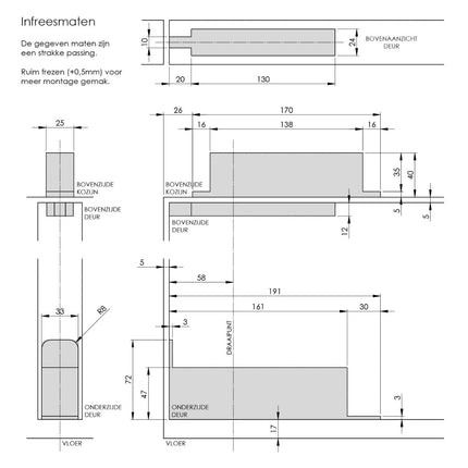 Intersteel Taatsdeurscharnier tot 75 kilo rvs geborsteld - Doika - Scharnieren - Intersteel - 8714186508121 - 94,462,701